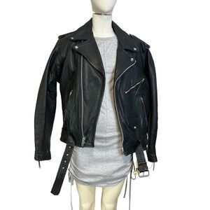 Vanguard Authentic Vintage Leather Moto Motorcycle Jacket, size 42